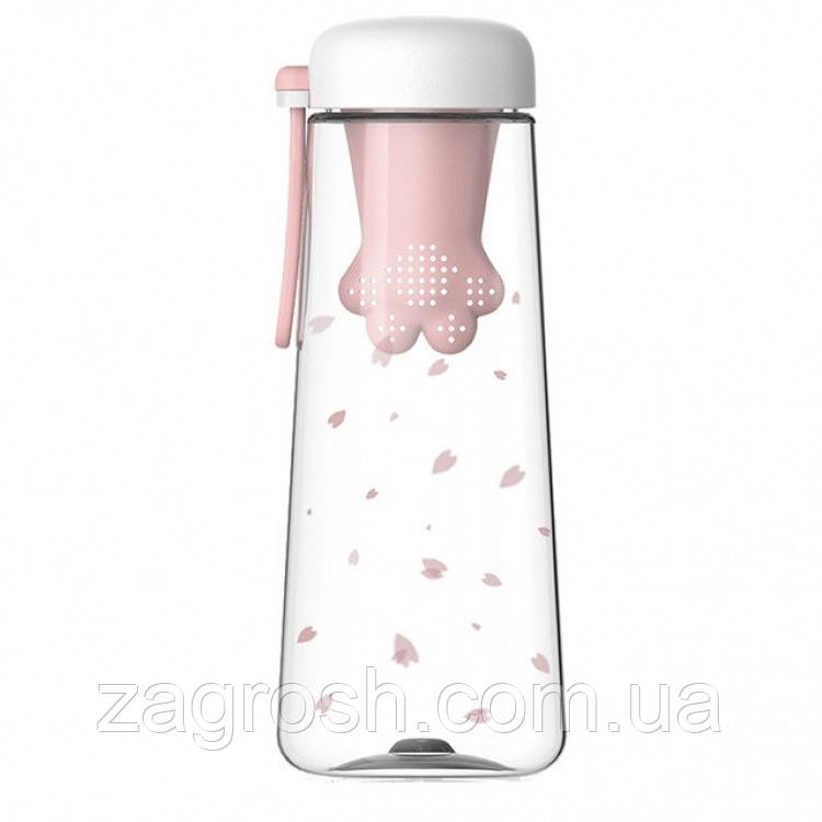 Пляшка для води Лапа (Рожева)
