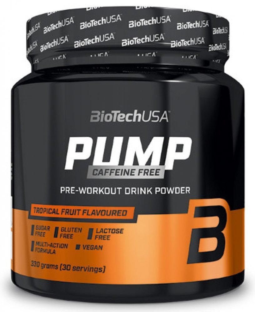 Предтрен без кофеїну Biotech USA Pump Caffeine 330 грамів Вкус tropical fruit