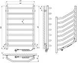 Електрична рушникосушка Laris Вікторія П8 500 х 800 Е (підключення справа), фото 6