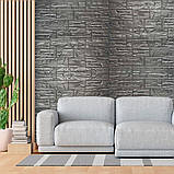 Самоклеюча 3D панель Культурний камінь срібло 700x770x5мм (156), фото 4