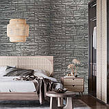 Самоклеюча 3D панель Культурний камінь срібло 700x770x5мм (156), фото 5