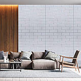 Самоклеюча 3D панель Біла цегла зі срібною смужкою 700х770х5мм (100-5), фото 5