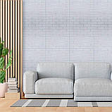 Самоклеюча 3D панель Біла цегла зі срібною смужкою 700х770х5мм (100-5), фото 4