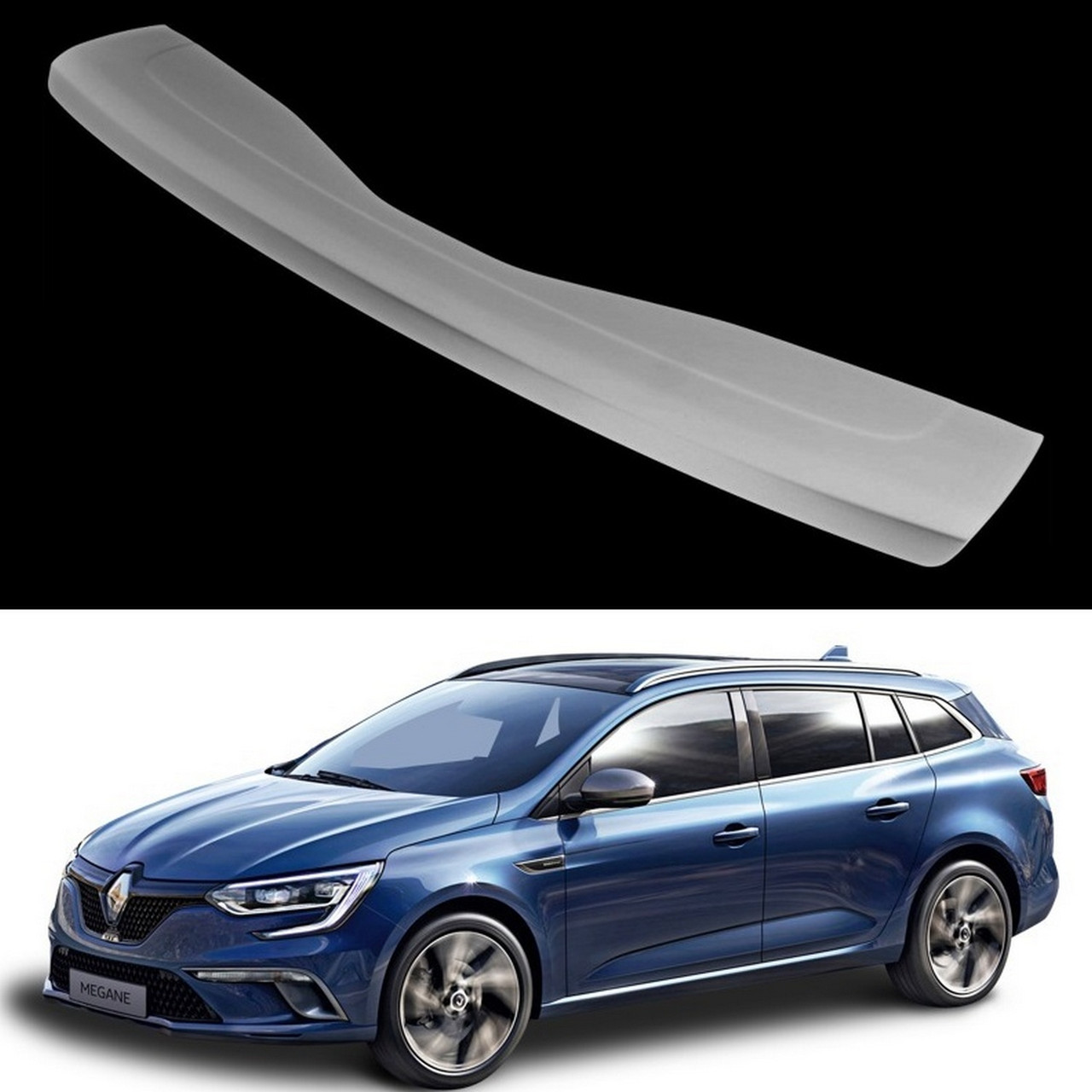 Пластикова захисна накладка на задній бампер для Renault Megane IV Grand Tourer 2016+, фото 1