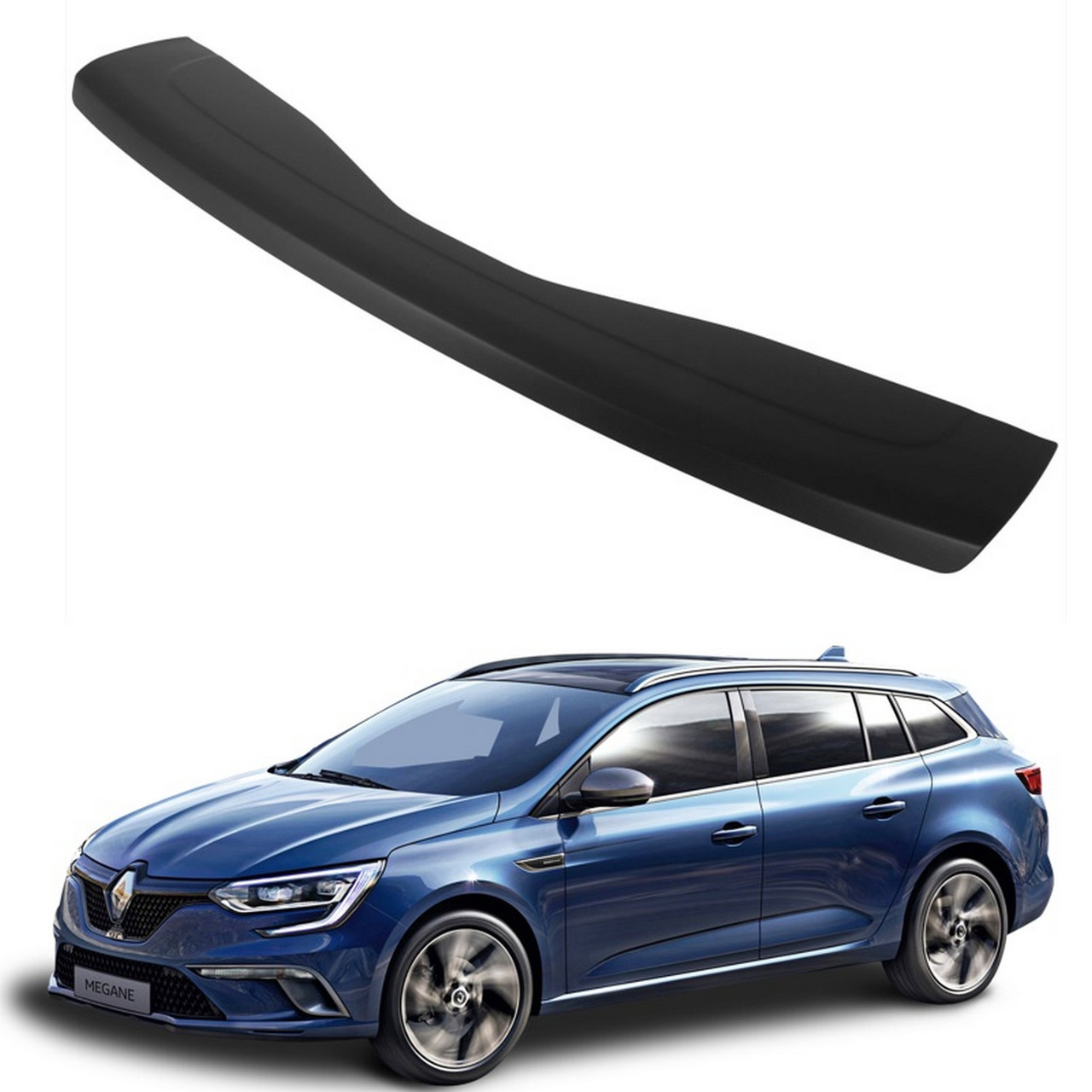 Пластикова захисна накладка на задній бампер для Renault Megane IV Grand Tourer 2016+, фото 1