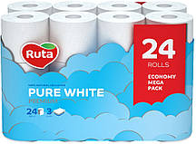 Туалетний папір Ruta Pure White, тришаровий (24шт.)