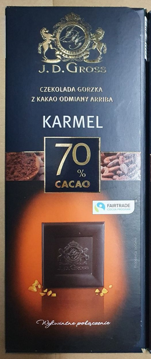 Шоколад J.D.Gross Karmel 70 % cacao 125 г.