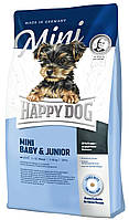 Сухой корм Happy Dog Mini Baby&Junior для щенков мелких пород, 8 кг.