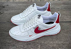 Чоловічі шкіряні кросівки Nike (біло красні)