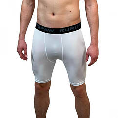 Треки спортивні компресійні велосипедки Europaw PRO еластичний трикотаж для активних занять спортом білі