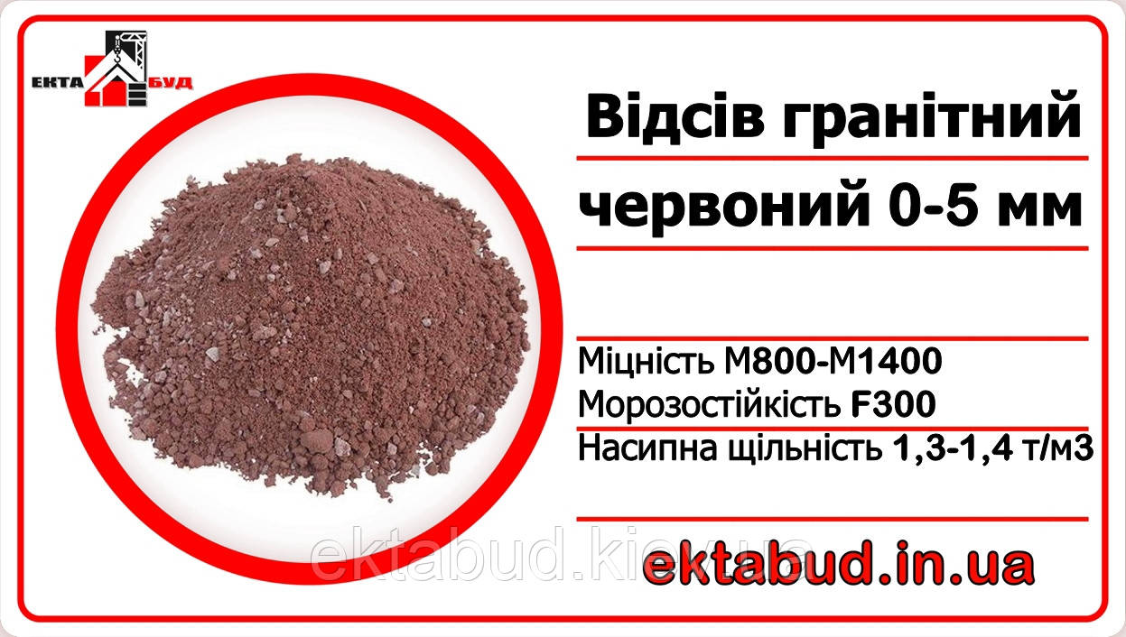 Щебінь червоний фракції 0х5мм (відсів червоний)