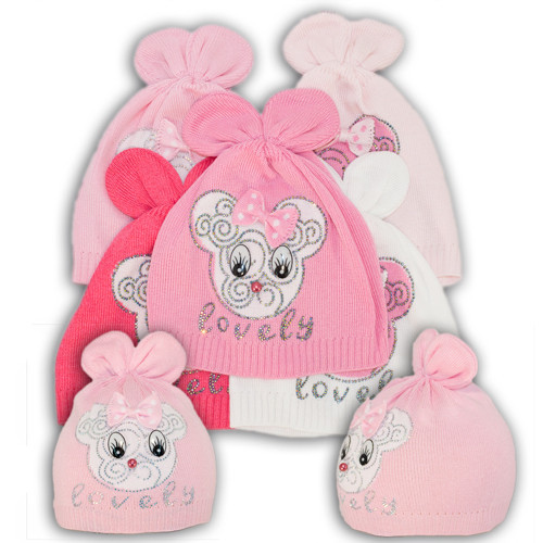 ОПТ Шапочка для дівчинки "Rabbit" (5 шт./паковання), фото 1