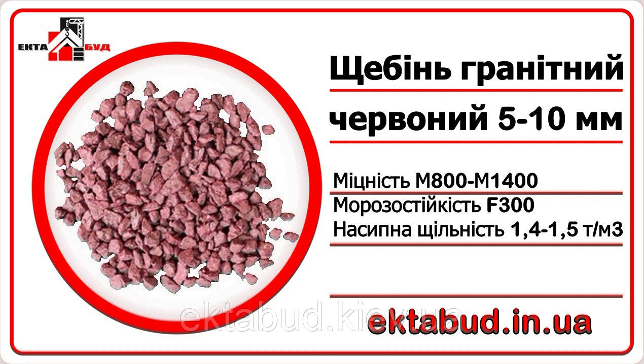 Щебінь червоний фракції 5х10мм