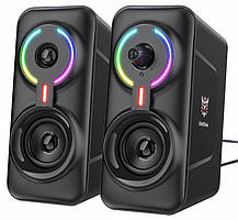 Колонки комп' ютерні ONIKUMA RGB Backlight L6 USB, AUX, Bluetooth, чорні