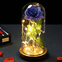 Троянда в колбі 20 см з LED підсвічуванням романтичний подарунок нічник / Троянда в скляній колбі