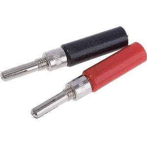 Штекер Banan, HQ, пластик, цанговий затискач, 2 шт (червоний і чорний) 81083 Китай