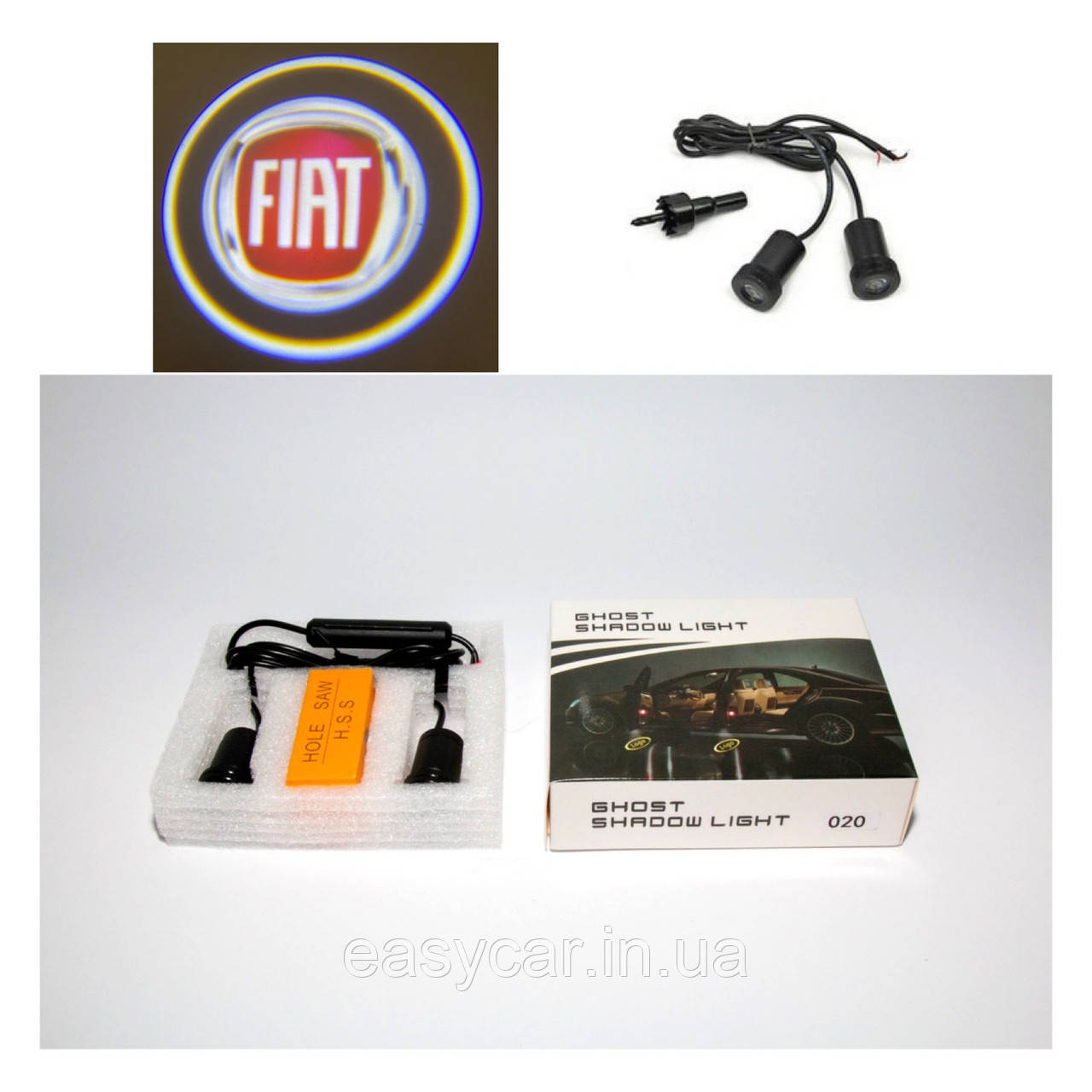 Логотип підсвітка дверей Фіат Lazer door logo light Fiat RED, фото 1
