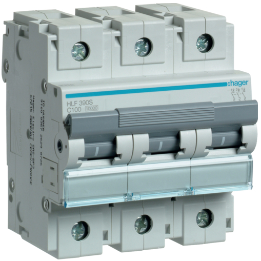 Автоматичний вимикач 100 А, 3P хар-С, 10 kA, Hager HLF390S
