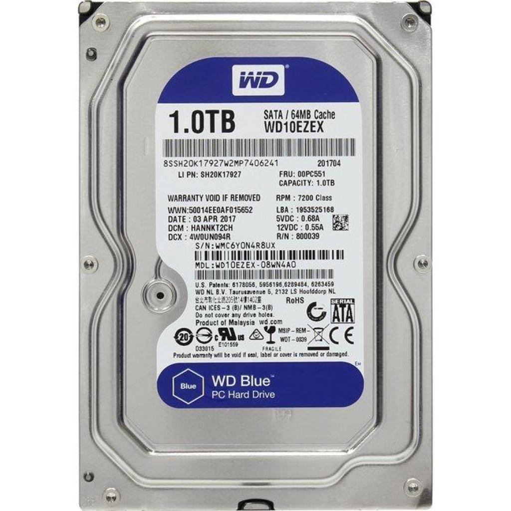 Накопичувач WD 1TB 7200rpm 64MB SATA III (WD10EZEX) Blue