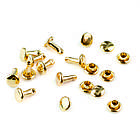 Хольнітени двосторонні для джинсів Заклепки Золото 6*8мм 10шт (ZHL009), фото 2