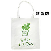 Экосумка шоппер тканевая Bambi BBG-12-15-18 (Hello Cactus) Экосумка шопер c принтом кактус Тканевая сумка