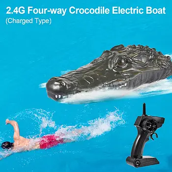 Катер-Крокодил на радіокеруванні (пульт управління 2.4 GHz, човен, накладка крокодила, у коробці) RH 702