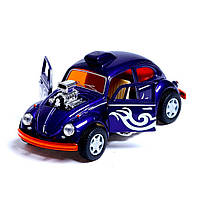 Машинка металлическая инерционная Volkswagen Beetle Custom Dragracer Kinsmart KT5405W 1:32 (Фиолетовый)