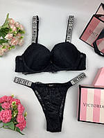 Комплект Victoria's Secret кружева чорний kk031