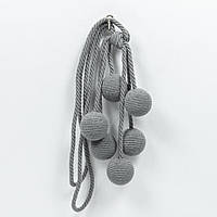 Кисти / кутасы для штор ГЛОРИЯ шар /CURTAIN TIEBACK / т.серый d-60мм, 76 см (1шт)