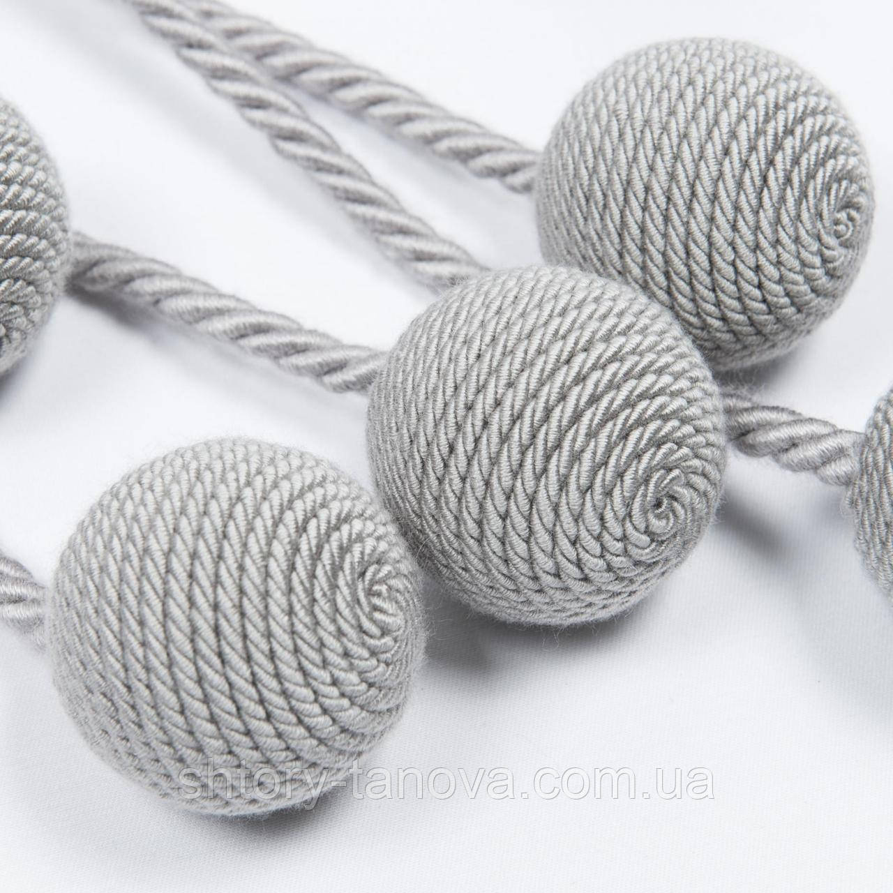 Кисти / кутасы для штор ГЛОРИЯ шар /CURTAIN TIEBACK / серый d-60мм, 75 см (1шт) - фото 2 - id-p1659900521