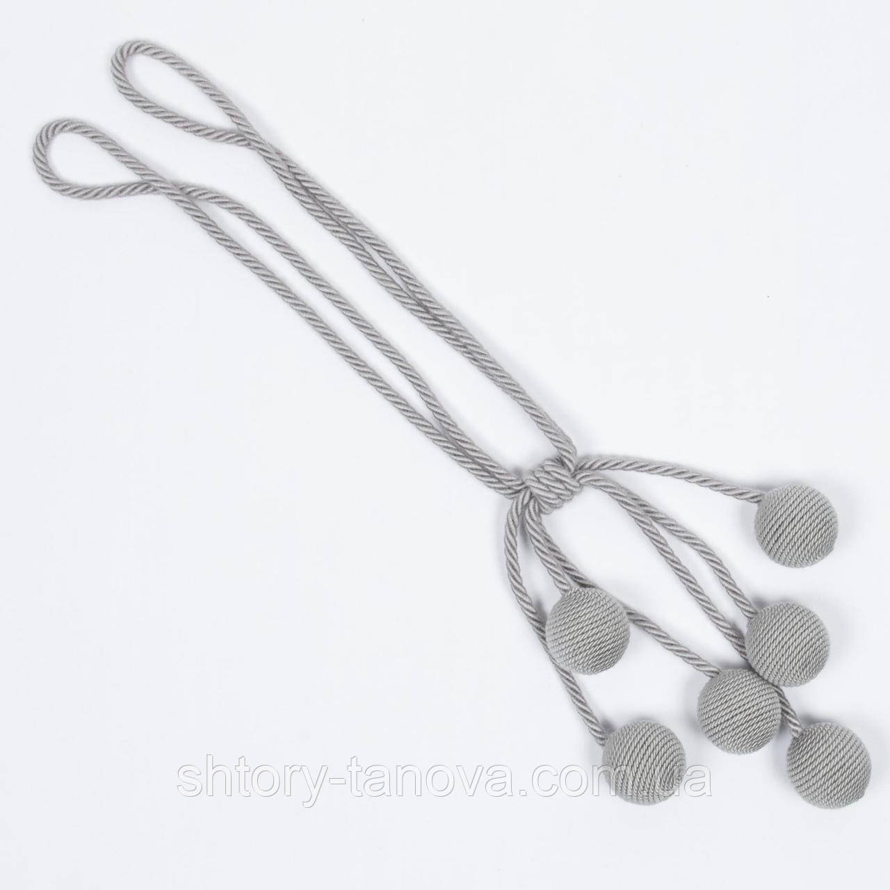 Кисти / кутасы для штор ГЛОРИЯ шар /CURTAIN TIEBACK / серый d-60мм, 75 см (1шт) - фото 4 - id-p1659900521