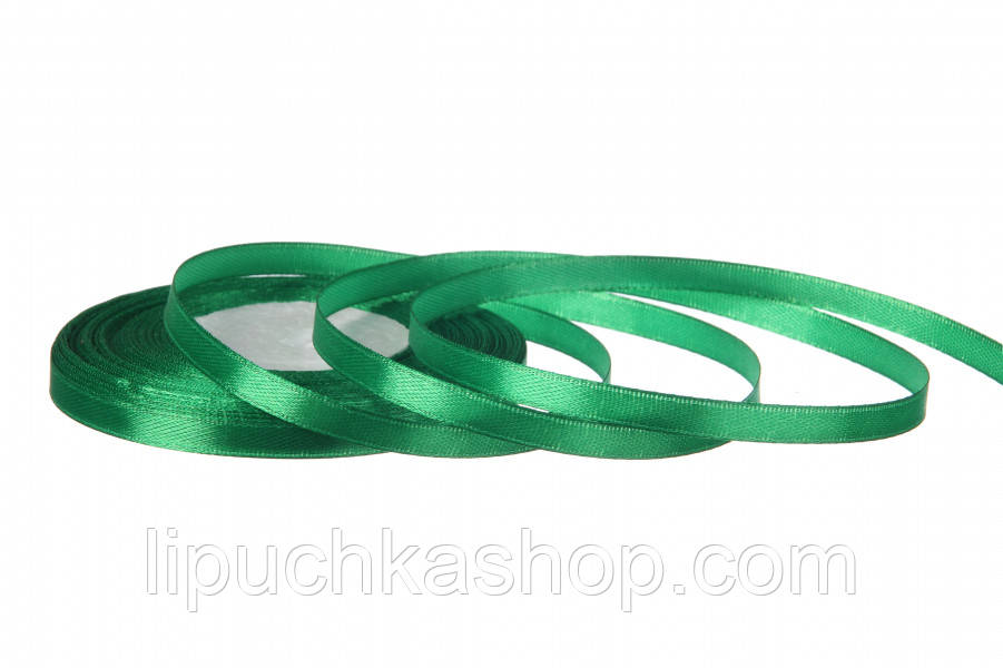 Стрічка атласна №19 (зелена) 6мм., фото 1