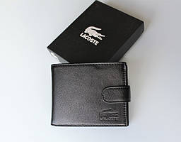 Чоловічий шкіряний гаманець Lacoste Black