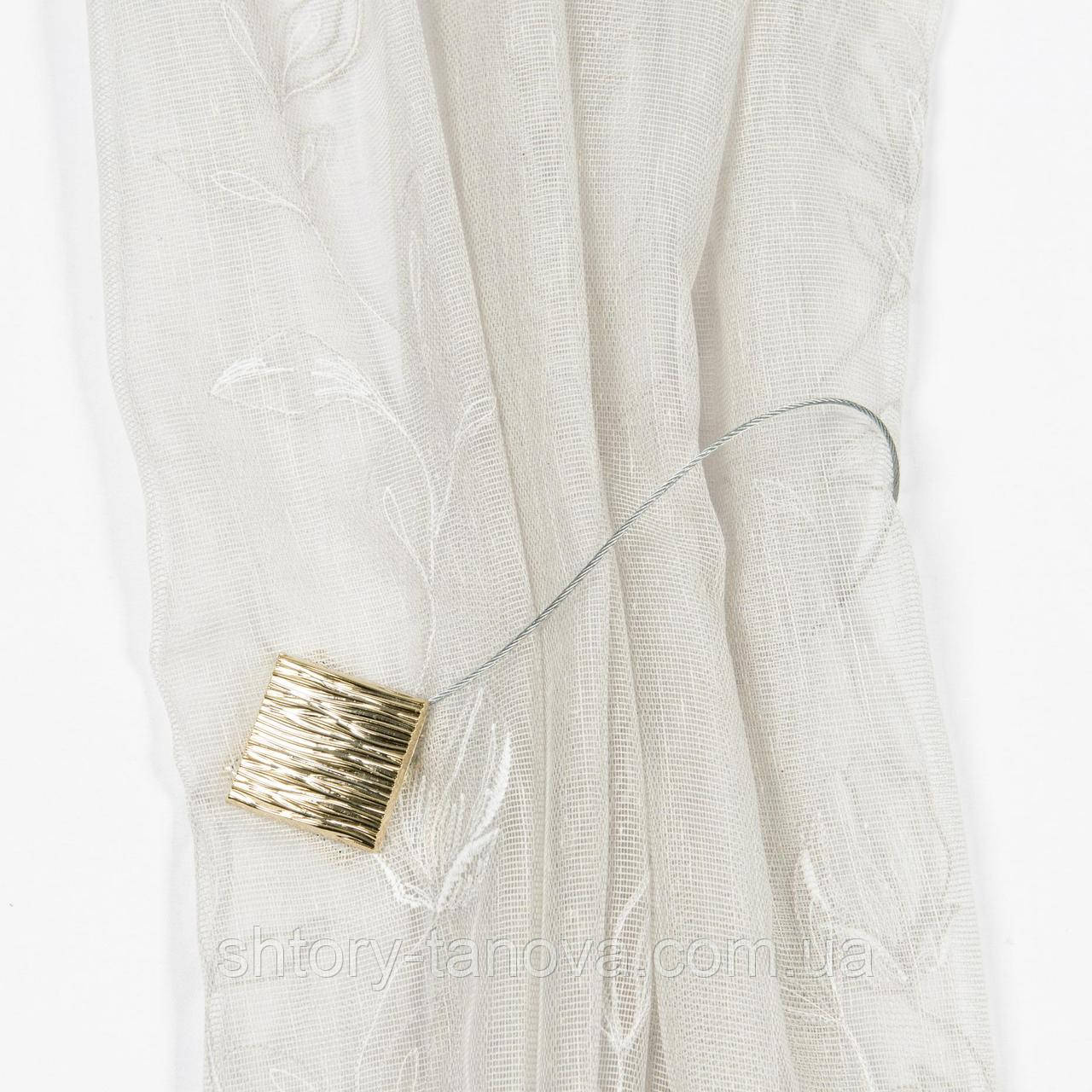 Магнітні підхоплені квадрат/ MAGNET / золото 48x48 мм, з тросиком 39 см (1шт), фото 1