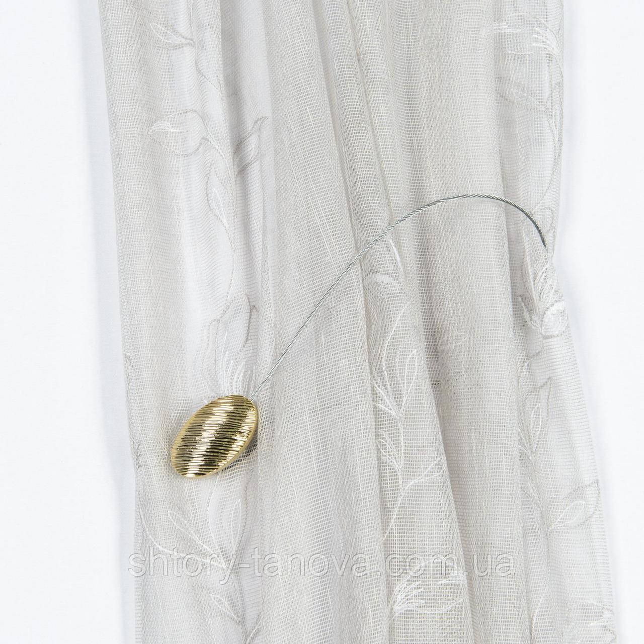 Магнітні підхоплені овал / MAGNET / золото 55*33 мм, з тросиком 43.5 см (1шт), фото 1