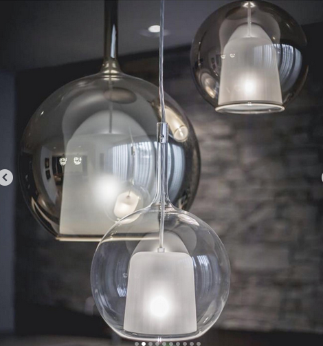 Підвісний світильник в ніжному відтінку плафону графіт діаметром 13см, фото 1