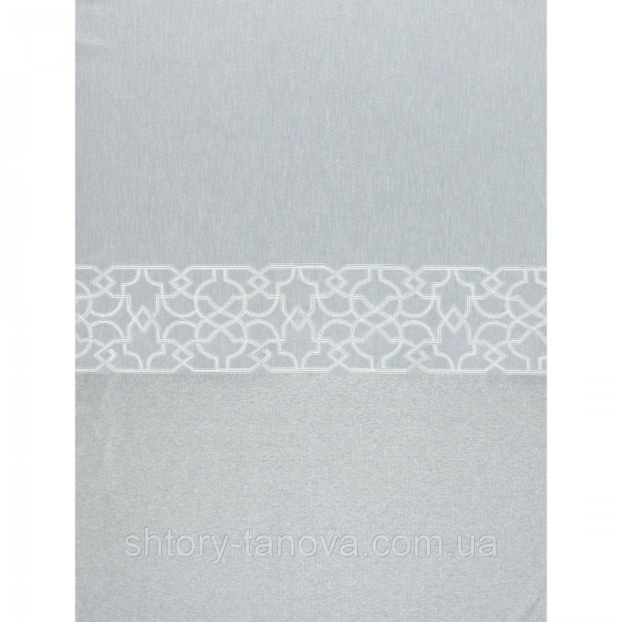 Тюль сітка вишивка РУНА /серий, тло білий, фото 1