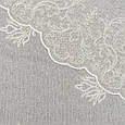 Тюль- сітка вишивка LЕССІ/ біж,білий (фестон), фото 5
