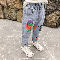 Детские джинсы Orange для мальчика и девочки от 8 до 10 лет синие джинсы на резинке унисекс