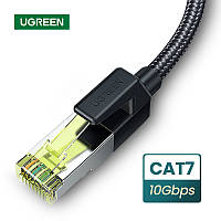 Сетевой кабель для интернета патч-корд Ugreen Cat7 F/FTP 10Gb Lan Ethernet Cable 10м (черный) NW150