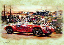 Вініловий Магніт "Авто гонка: red car. by Vaclav Zapadlik № 143" 50х70 мм
