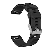 Ремінець для годинника Garmin Fenix 5S/5S Plus/6S Pro, ширина ремінця 20мм, засувка металева, чорний