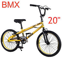 Трюковий дитячий велосипед BMX 20" від 7-12 років T-22061 жовтий