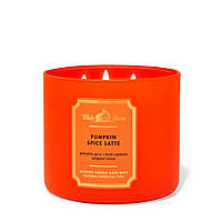 *УЦІНЕНА Ароматична свічка, три ґноти Bath&Body Works PUMPKIN SPICE LATTE Scented Candle