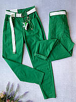 DM Джинсы женские зелёные, мягкий стрейч, хорошая посадка, размер 28, M