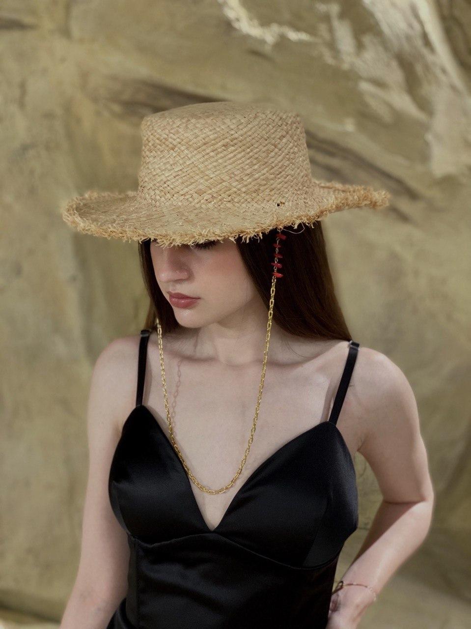 Ланцюжок для окулярів з натуральним каменем корал, фото 1