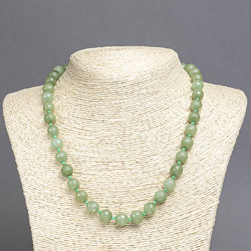 Намисто Нефрит (ім) гранована кулька d-10мм+- L-45см+-