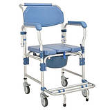 Коляска для інвалідів з туалетом MIRID KDB-697B. Багатофункціональний інвалідне крісло для душу і туалету, фото 7
