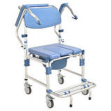 Коляска для інвалідів з туалетом MIRID KDB-697B. Багатофункціональний інвалідне крісло для душу і туалету, фото 3