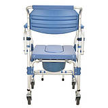 Коляска для інвалідів з туалетом MIRID KDB-697B. Багатофункціональний інвалідне крісло для душу і туалету, фото 4